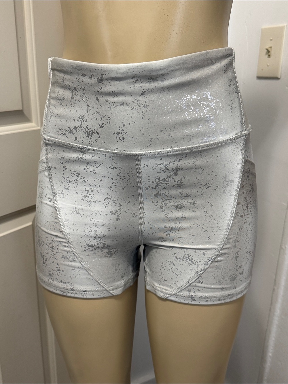 Marika Silver Speckle High-Rise Bike Shorts